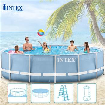 Bể khung kim loại tròn 4m57 kèm máy lọc nước INTEX 26728