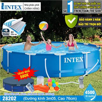Bể khung kim loại tròn 3m05 kèm máy lọc nước INTEX 28202