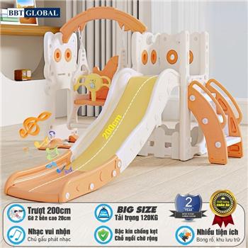 Cầu trượt xích đu BBT Global máng dài 2m cỡ lớn tải trọng 120kg BSL411