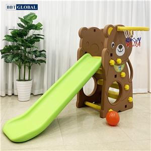 Cầu trượt Hàn Quốc gấu có ném bóng rổ CHD160