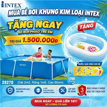 Bể bơi phao khung kim loại chữ nhật INTEX 28270