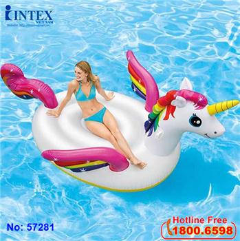 Phao bơi ngựa thần khổng lồ sắc màu INTEX 57281