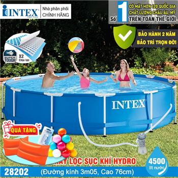 Bể khung kim loại tròn 3m05 kèm máy lọc nước INTEX 28202