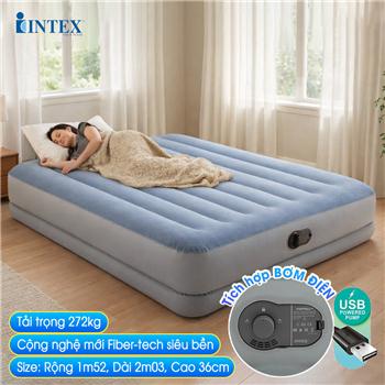 Giường hơi đôi 1m52 tích hợp bơm cổng USB INTEX 64159