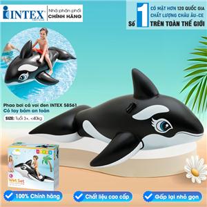 Phao bơi cá voi đen intex 58561