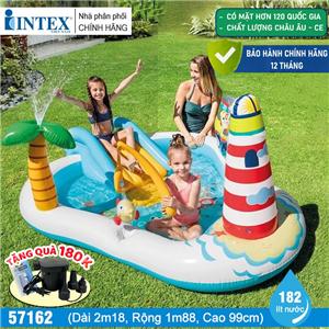 Bể bơi phao cầu trượt có cần câu cá intex 57162