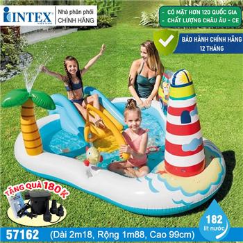 Bể bơi phao cầu trượt có cần câu cá intex 57162