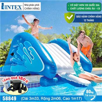 Cầu trượt phao có vòi phun mưa mẫu mới INTEX 58849