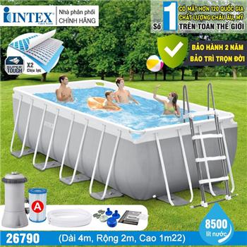 Bể bơi gia đình khung kim loại 4m*2m*1.22m INTEX 26790