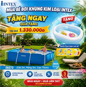 Bể bơi khung kim loại chữ nhật INTEX 28272