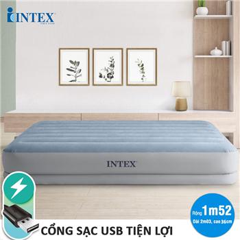 Giường hơi đôi 1m52 tích hợp bơm cổng USB INTEX 64159
