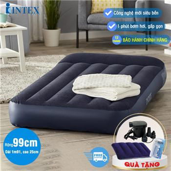 Đệm hơi đơn 99cm công nghệ mới kèm gối đầu INTEX 64141