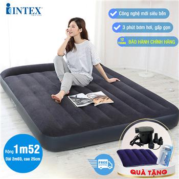 Đệm hơi đôi công nghệ mới tích hợp gối đầu 1m52 INTEX 64143