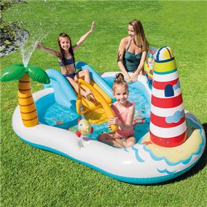 Bể bơi phao cầu trượt có cần câu cá intex 57162