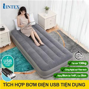 Giường hơi đơn 99cm tích hợp bơm cổng USB INTEX 64112