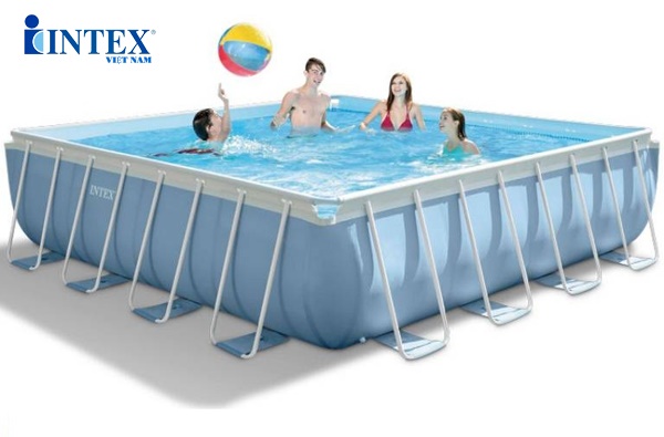 Bể bơi khung kim loại chịu lực hình vuông 4m88 INTEX 26766-1